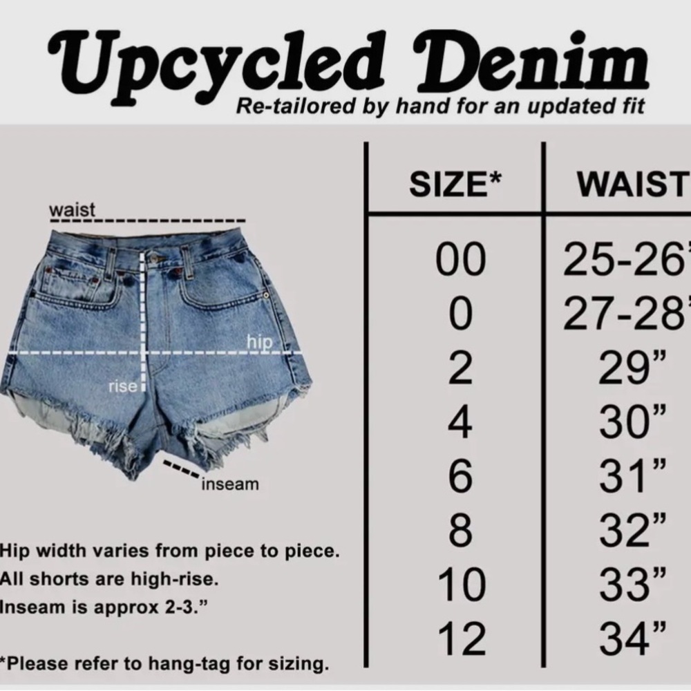 High Rise Upcycled Distressed Levi Shorts - Picture 3 of 3